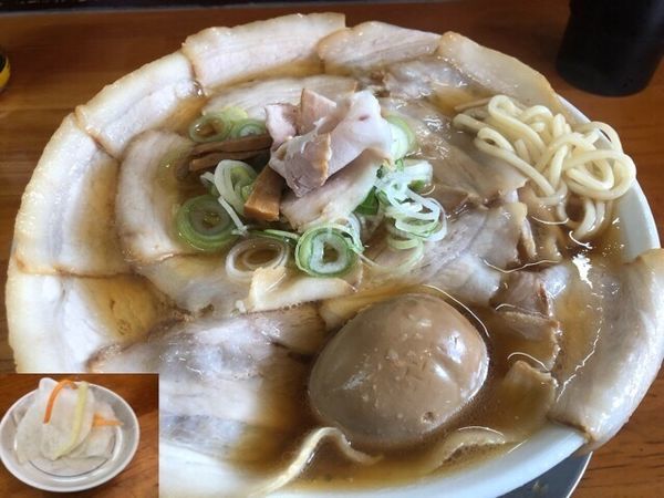 「バラそば大850円、完熟煮玉子100円」@中華そば ひらこ屋の写真