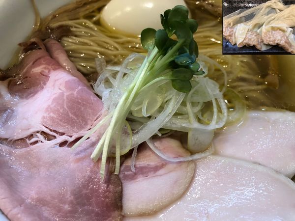 「特製塩と貝のラーメン（大）＋ワンタン」@ラーメン 健やかの写真