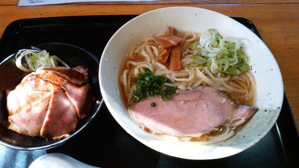 「鴨だしラーメン＋プチローストビーフ丼¥1280-」@そば善の写真