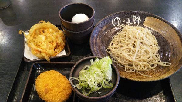 「朝そば【玉子】＋コロッケ（クーポン）」@ゆで太郎 谷和原店の写真