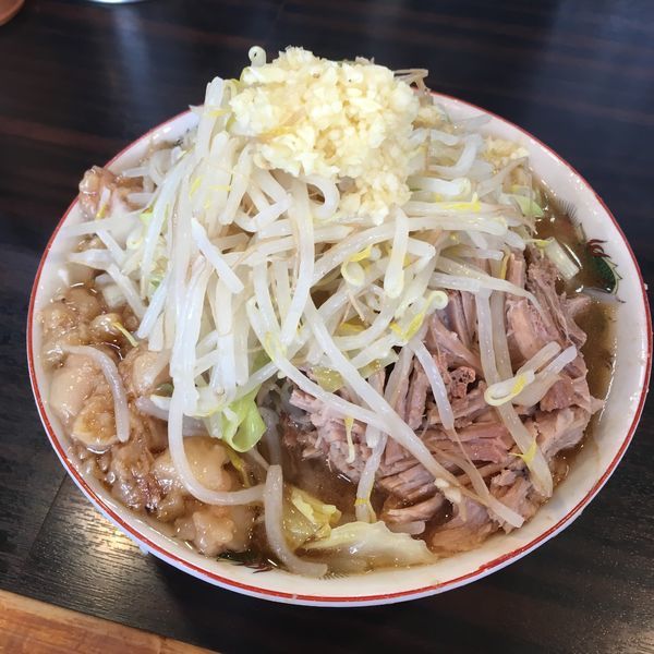 「小豚そば（ヤサイ、ニンニク、ネギ、アブラ多め）」@大盛軒の写真