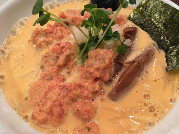 「トマトと海老の泡らーめん」@らーめん 和なり えんの写真