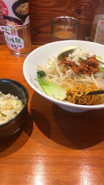 「汁なし坦々麺＋サービス炒飯」@麺屋 じねんの写真