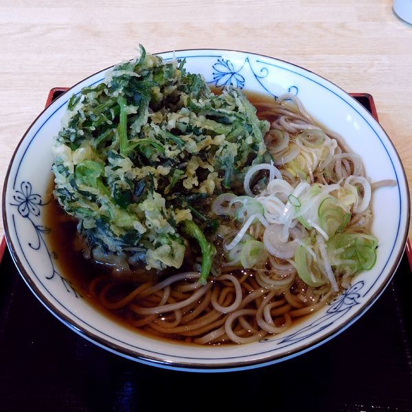 「春菊天そば（470円）」@越後そば 北野店の写真