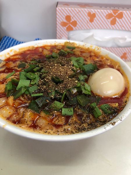 「勝浦タンタン麺850円 味玉100円 替え玉雨の日無料」@ビンギリの写真