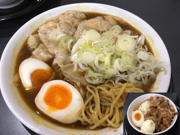 「【期間限定】カレーワンタンメン800円、ミニほぐし丼280」@麺屋 とん嬉の写真