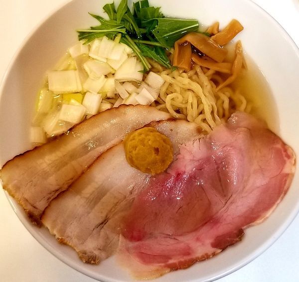 「虜柚子中華そば(柚子)＋ゴロ肉めし」@自家製中華そば 麺の虜の写真