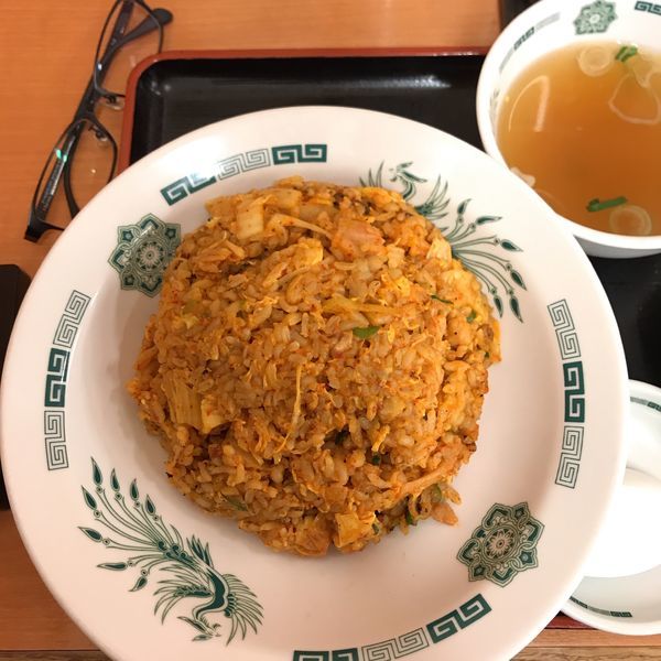「キムチチャーハン」@熱烈中華食堂 日高屋 立川曙町店の写真