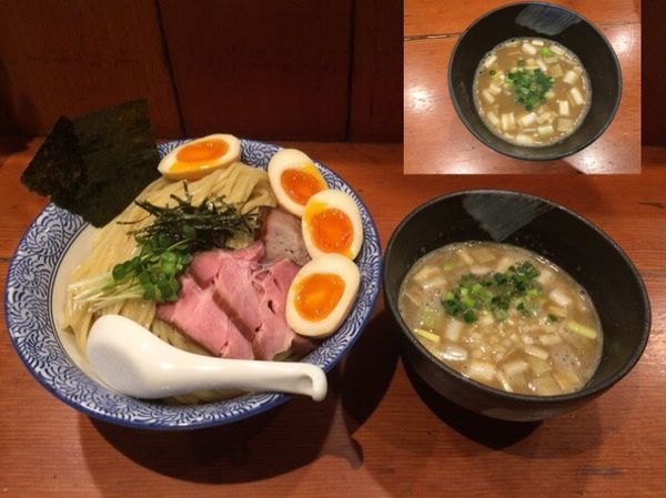 「濃厚豚骨魚介特製つけ麺 大盛 （柚子・魚介）＋大人の味玉」@麺処 ほん田の写真
