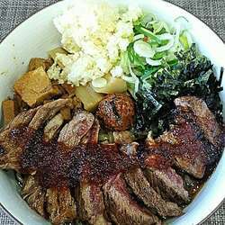 まぜそば 850円＋ステーキ 500円