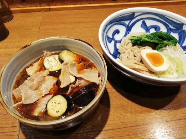 「ラー油仕立ての肉汁つけそば（限定）」@寿製麺よしかわ 川越店の写真