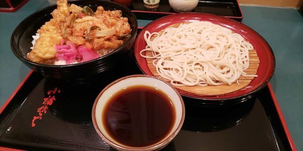 「満腹天丼セット」@小諸そば 飯田橋店の写真
