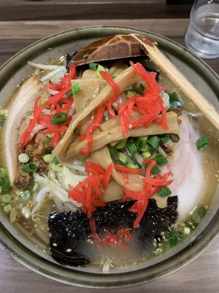 「野菜ラーメン味濃いめ紅生姜」@長洲屋の写真