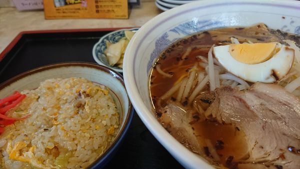 「半チャーハンセット(正油)」@永楽 沢口店の写真