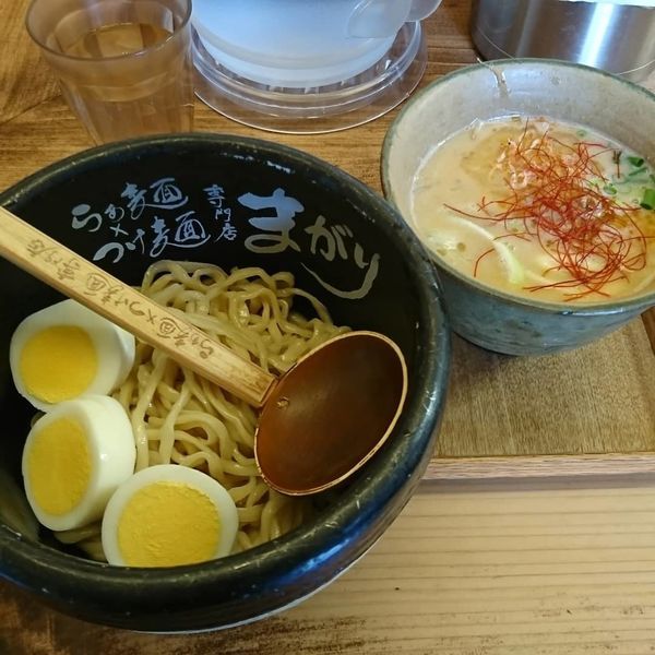 「味噌つけ麺 スラ玉」@らあ麺×つけ麺専門店 まがりの写真