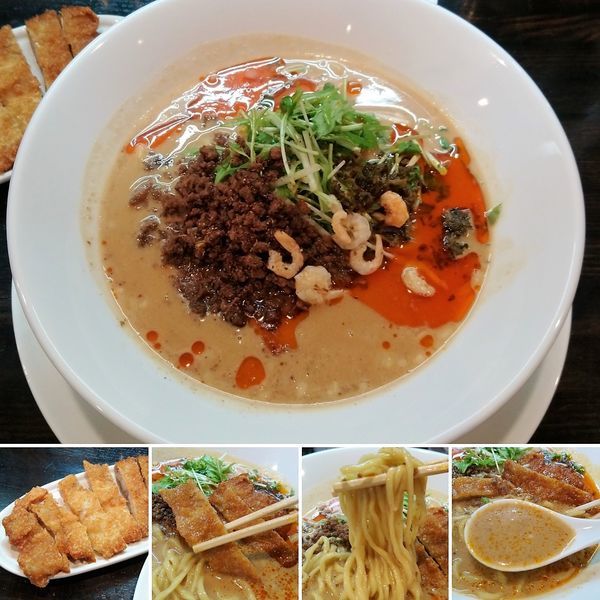 「味噌担々麺(冬季限定)＋排骨(限定) ＝1250円」@四川担担麺 阿吽 浅草店の写真