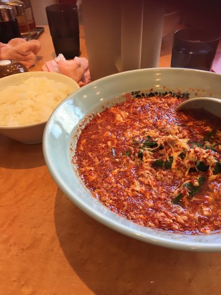 「タンタン麺 ニラ増し 大辛+ライス」@元祖ニュータンタンメン本舗 本店京町店の写真
