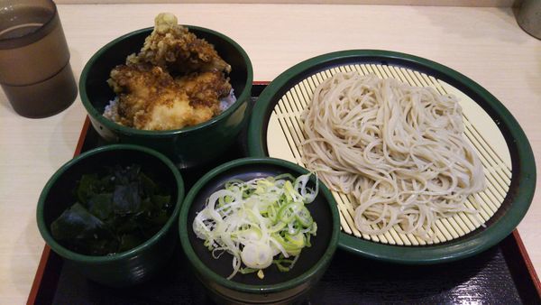 「得セット ミニとり舞茸天丼セット、わかめ（クーポン）」@ゆで太郎 新越谷駅前店の写真