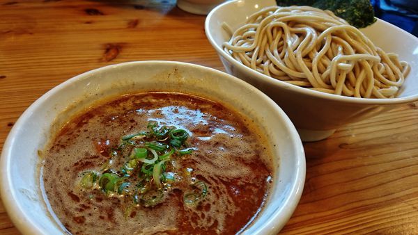 「海老つけ麺肉増し+大盛り+チーズご飯」@らーめん いつ樹 本店の写真