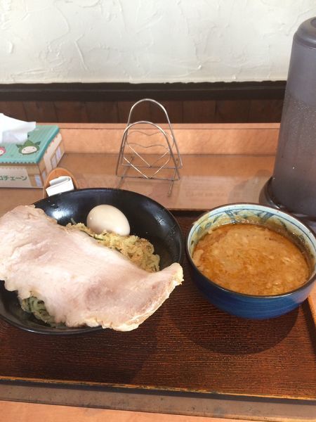 「四街道坦々つけ麺900円デカチャーシュー700円味玉100円」@ラーメンダイニング絆の写真