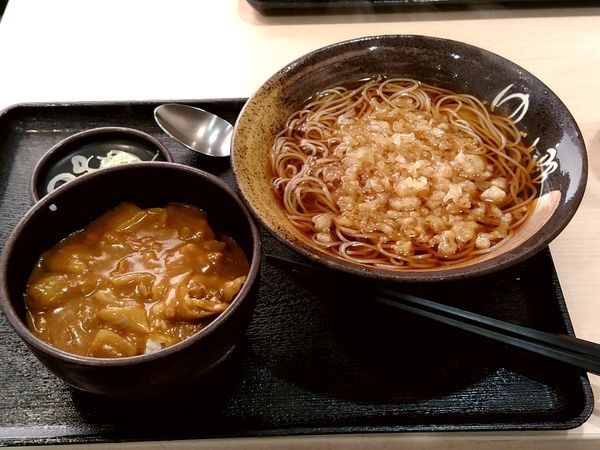 「カレー丼セット(かけそば＋カレー丼)360円」@ゆで太郎 高崎上小塙町店の写真