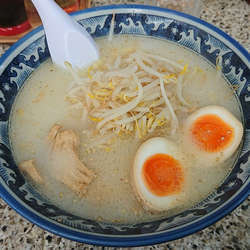 塩ラーメン、半熟玉子