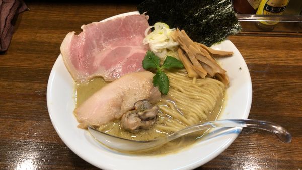 「濃厚牡蠣味噌らぁ麺 中太麺200g 750円」@Soupmenの写真
