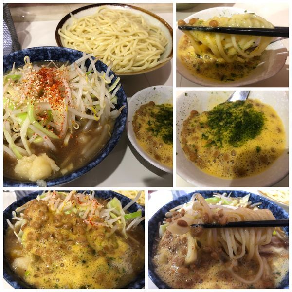 「もり野菜 850円 納豆 (アオサ生卵入り)100円」@所沢大勝軒の写真