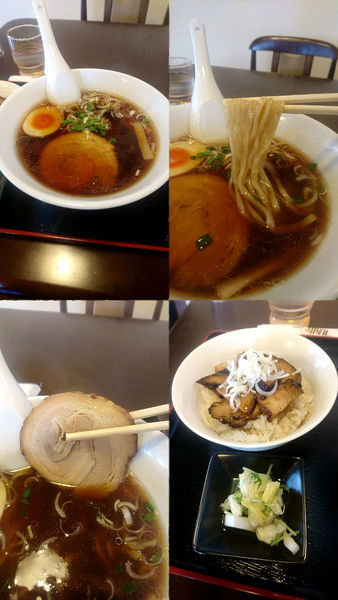 「『正油+半チャ丼セット(￥900)』」@麺屋 きた村の写真