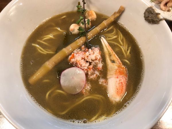 「限定 蟹白湯 1100円 蟹サーモンご飯」@CLAM＆BONITO貝節麺RAIKの写真