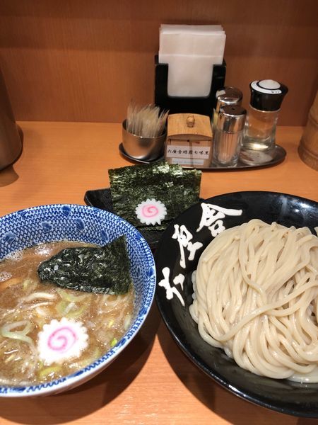 「朝つけめん630円大盛、味玉、ノリ各100円」@六厘舎の写真
