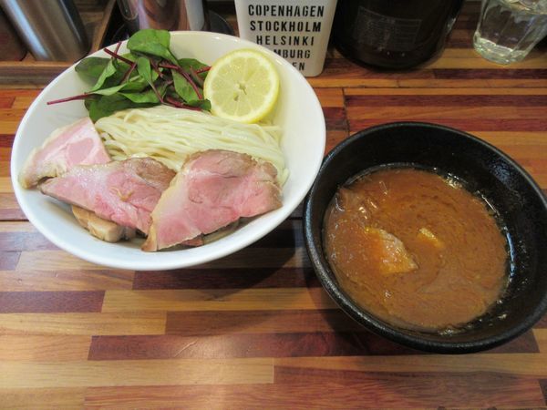 「オマール海老トマトつけ麺肉増し（１０８０円）」@鮮魚らーめん 五ノ神水産の写真