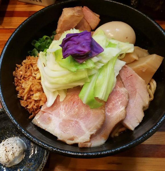 「海老油そば､味玉肉増し」@鮮魚らーめん 五ノ神水産の写真