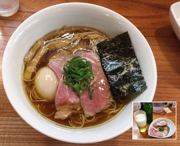 「醤油そば & ハートランド withチャーシュー増し」@アメノオトの写真