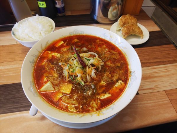 「豆腐マーラーメンAセット」@ラーメン餃子 なか屋の写真