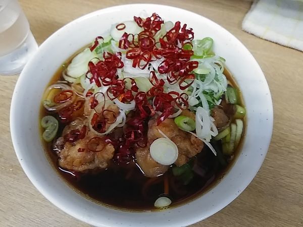 「ジャンボゲソそば」@一由そば 日暮里店の写真