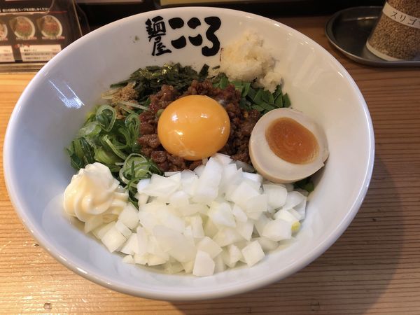 「台湾まぜそば＋タマネギ＋マヨネーズ」@麺屋こころ 梅ヶ丘店の写真