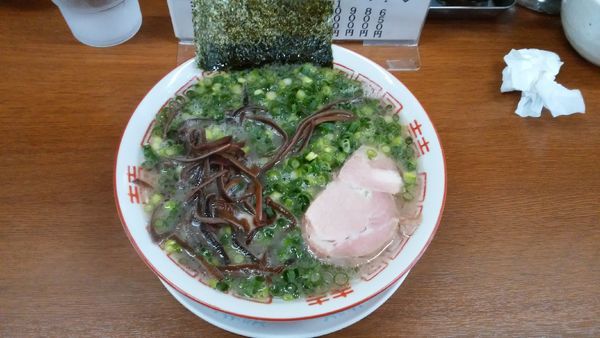 「ねぎらーめん+替玉¥900-」@博多長浜らーめんもりやの写真