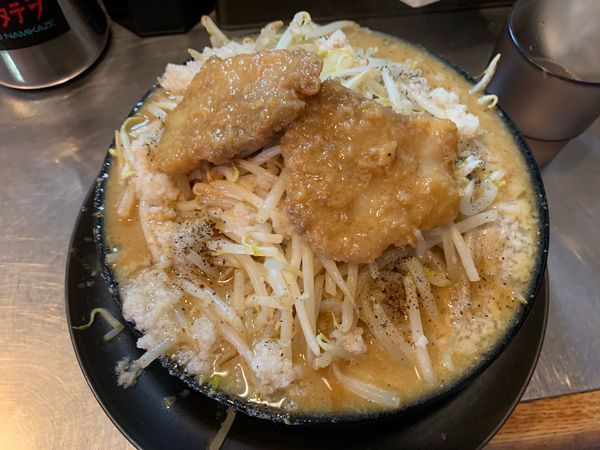 「濃厚味噌タンメン揚げチャーハーフ680円」@波風タテヲの写真