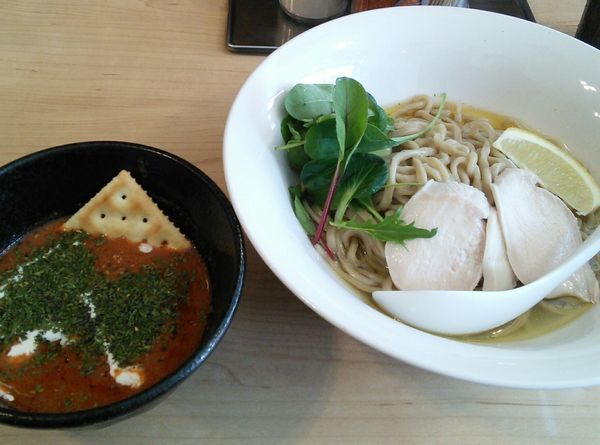 「鰤生姜水 海老つけ麺　９５０円」@麺屋Mの写真