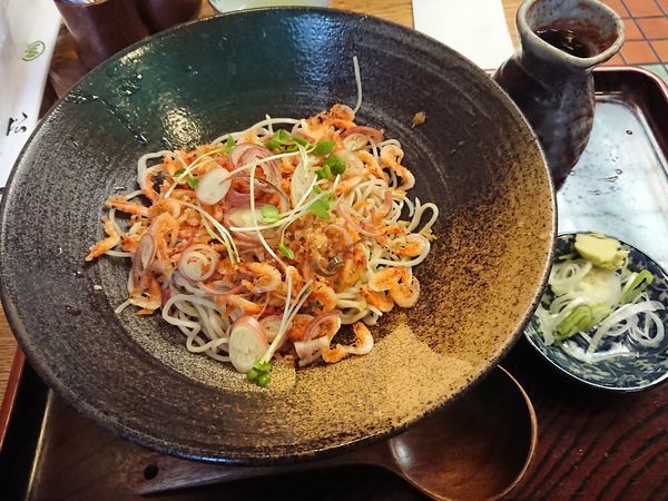 「桜海老のちらしぶっかけそば 1200円」@そば処 松屋の写真