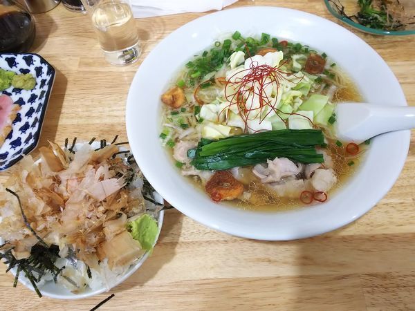 「【限定】牛モツそば（花鰹と本山葵のご飯セット）　970円」@中華そば You Leeの写真