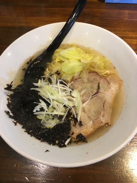 「鶏がら塩ラーメン 岩海苔」@九州らあめん どん きさろく 八柱店の写真