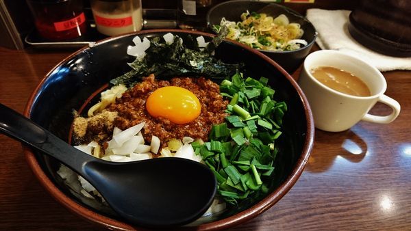 「限定/旨辛台湾油そば+中盛り+ネギめし」@ラーメン 大山家 昭島店の写真