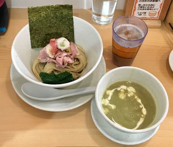 「空豆のつけそば【限定】」@麺屋BISQの写真