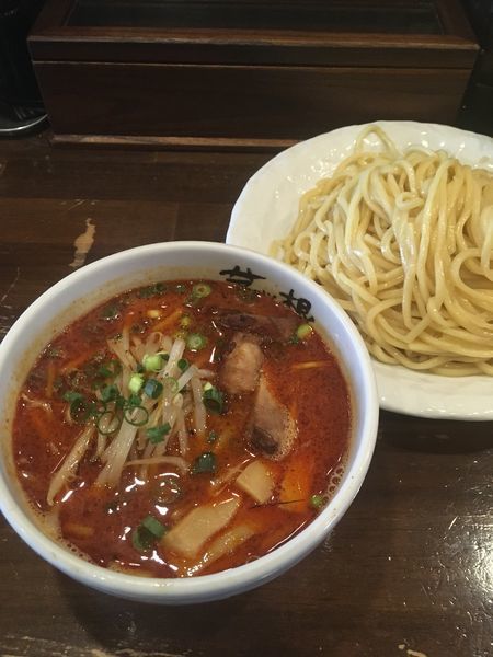 「辛味噌つけ麺」@麺屋 茅根の写真