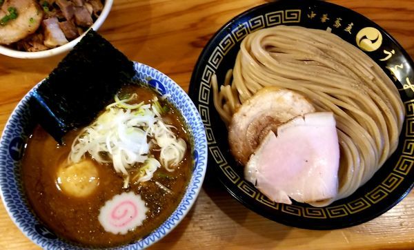 「つけ味玉(並)＋チャーシューご飯」@中華蕎麦うゑずの写真