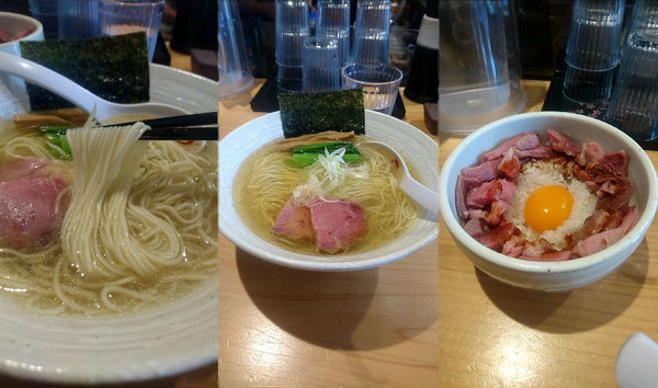 「『らぁ麺 塩+豚ユッケ風ご飯(￥780+350)』」@麺屋 さくら井の写真