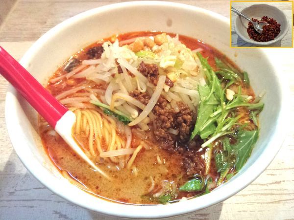 「担々麺 ￥850・もやし ￥100・辛痺粉 ￥50」@麺屋 誉の写真