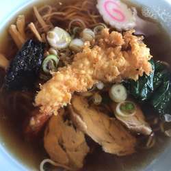 エビ天麩羅ラーメン630円(ｸｰﾎﾟﾝ100円引き)